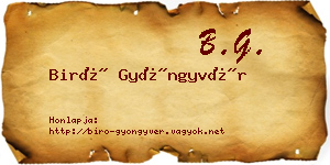 Biró Gyöngyvér névjegykártya