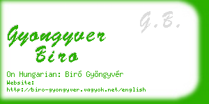 gyongyver biro business card